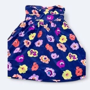 Old Navy Dress Mini 12 Blue Floral Tube Top Halter Y2k Vintage 90s Poppe…